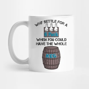 Why Settle for a 6-Pack when you could have the Whole Keg (Black Text) Mug